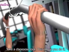 3D 만화 포르노에서 게이 운동 선수가 음경에 침을 맞습니다