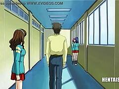 Retro hentai porn with submissive students