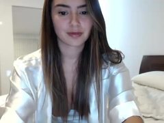 Amateur brunette Miyu pleasures herself with a vibrator on webcam
