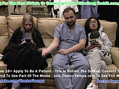 Doktor Tampa gir opppasienten Jaysmine Rose og sykepleieren Ava Seren hansker i en POV-video for girlsgonegyno com