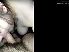 Cum-filled mouth during a nasty amateur blowjob