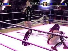 Rumble Roses レスリング ビデオでは,Ryonas の大きなお尻が破壊されます
