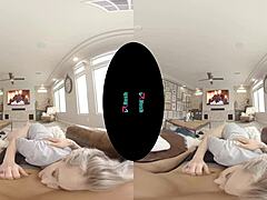 Video of Kay carter's trimmed pussy getting pleasured in virtual reality