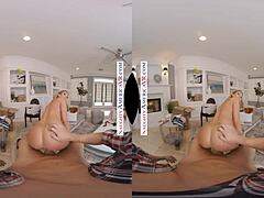 Kayla Kayden, uma americana excitada, quer mostrar suas curvas neste vídeo pornô de realidade virtual