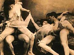Vintage gruppe sex og blowjobs i denne vintage pornovideo