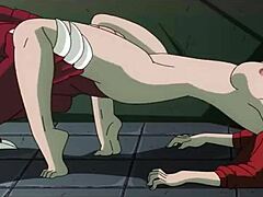 Jill Valentine blir knullad av en tecknad monster i strumpbyxans animation