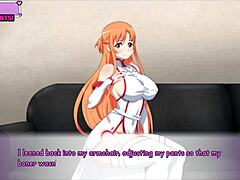 Асуна, аниме порнозвезда на дивана, участва в кастинг за вагини с съпруга на Уайфу