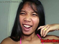 Heatherdeep, ein thailändischer Teenager, gibt einen intensiven Deepthroat-Blowjob und bekommt einen Creampie in die Kehle