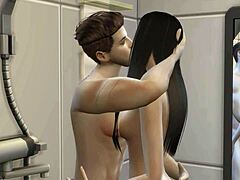 Scena di sesso hentai in 3D senza censura con Simlish Dzire in bagno