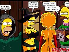 Lizas Halloween-Orgie mit Zeichentrickfiguren