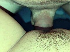 Close up sex from girlfriend view try to cum ob body but do not cum