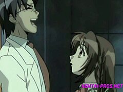 Doktor z dużym kutasem sprawia przyjemność młodej dziewczynie w filmie anime z wytryskiem
