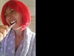 Chantal's homemade video features a close-up of her tattooed body and toothpaste-filled mouth