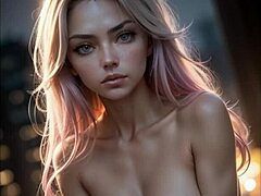 Samling af hotte sexscener med amatørpiger med lyserødt hår og store bryster