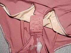 Masturbating and ejaculating on my girlfriend's new underwear she can't clean