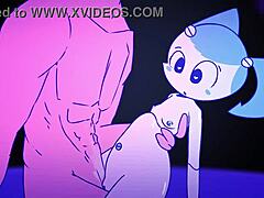 Cartoon robot gets anal sex with gas