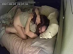 Married woman caught cheating on hidden camera, kissing and getting creampied