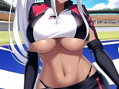A collection of hentai featuring racing girls with big tits and big asses