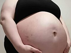 Help me oil my big pregnant belly