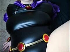 Teen titan Raven's role play in a high definition video